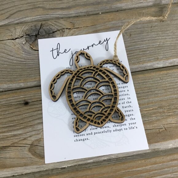 Sea Turtle Story Card Christmas Ornament - Picture 2 of 5